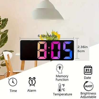 Latest Digital Clock LED Alarm Clock Bedroom Electronic Desktop Clock With Temperature Display Adjustable Brightness 12/24 Hours