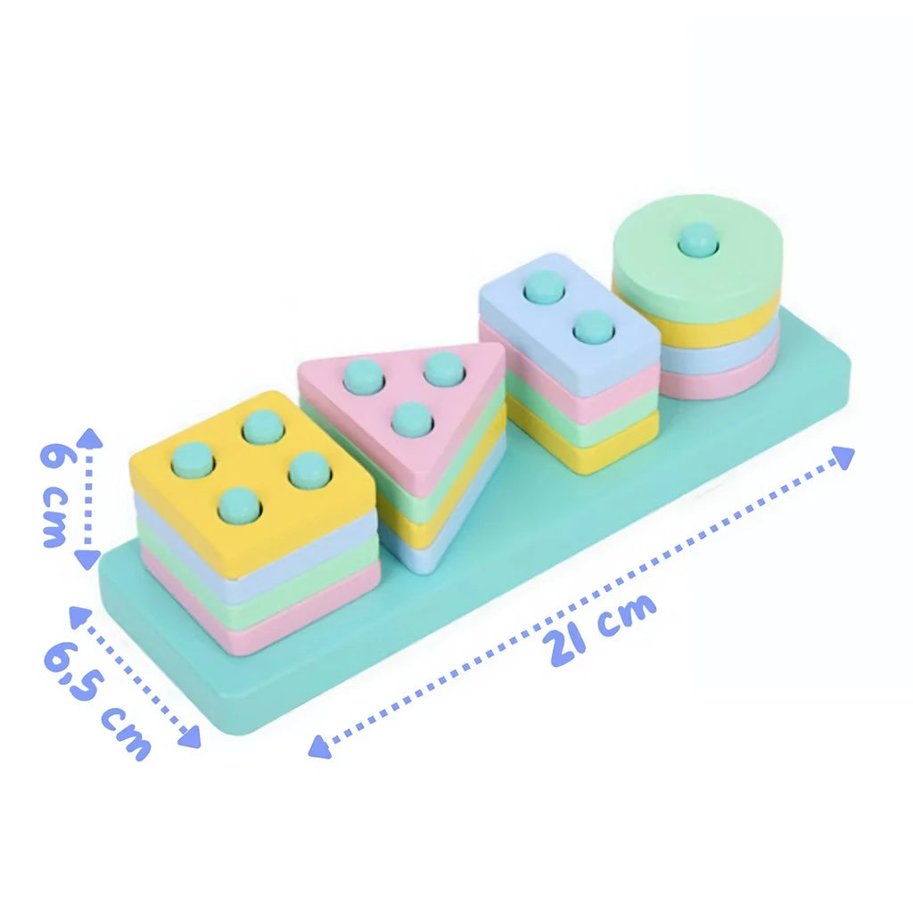 Formas Geométrica de Encaixe Montessori Brinquedo Educativo - Sensorial