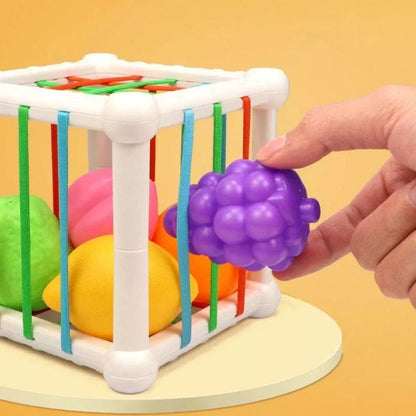 Brinquedos Montessori Sensoriais para Bebês 6-9 Meses - Frutas Coloridas e Habilidade Motoras